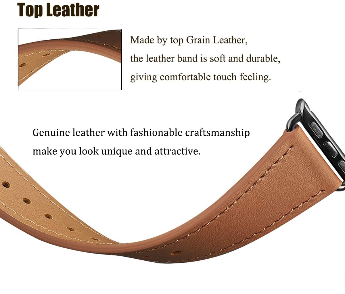 Leather One Loop - Brown+Black Connector