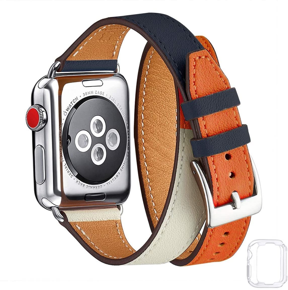 double loop indigo orange/ivorywhite